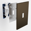 Screwless Oversized Bronze - 3 Rocker Wallplate - Wallplate Warehouse WP3-BR 811671029944 3 Rocker