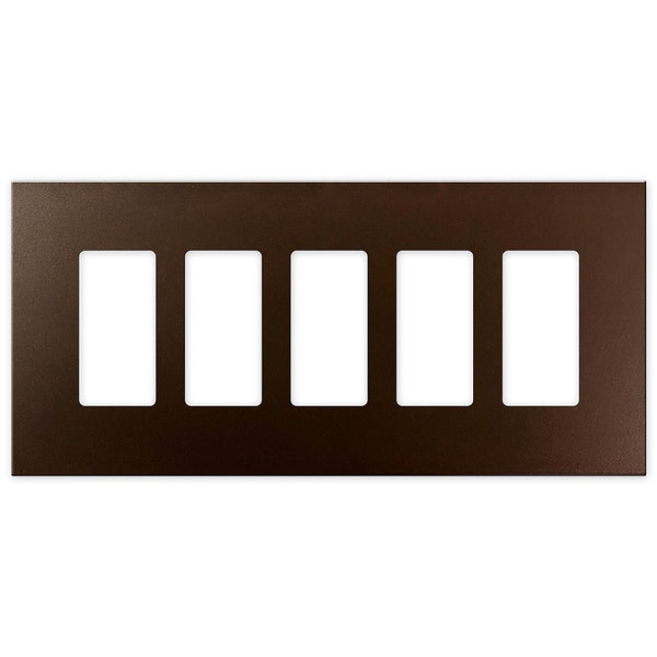 Screwless Oversized Bronze - 5 Rocker Wallplate - Wallplate Warehouse WP5-BR 811671029920 5 Rocker