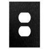 Screwless Oversized Brushed Black - 1 Duplex Wallplate - Wallplate Warehouse WP1SDC-BABL 811671025397 1 Duplex