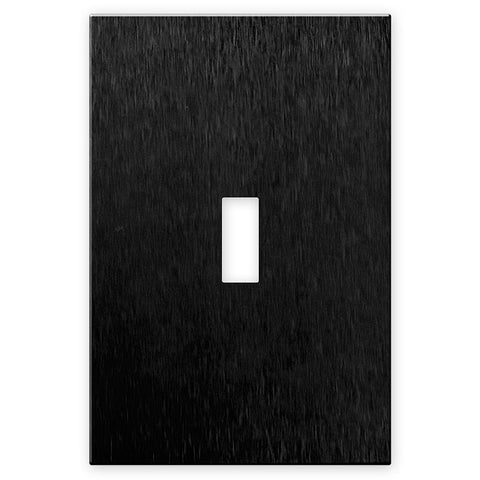 Screwless Oversized Brushed Black - 1 Toggle Wallplate - Wallplate Warehouse WP1DC-BABL 811671028374 1 Toggle