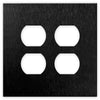 Screwless Oversized Brushed Black - 2 Duplex Wallplate - Wallplate Warehouse WP2SDC-BABL 811671022242 2 Duplex