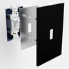 Screwless Oversized Brushed Black - 2 Rocker Wallplate - Wallplate Warehouse WP2D-BABL 811671022242 2 Rocker