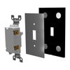 Screwless Oversized Brushed Black - 4 Rocker Wallplate - Wallplate Warehouse WP4D-BABL 811671029128 4 Rocker
