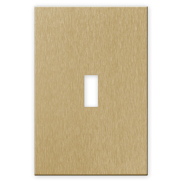 Screwless Oversized Brushed Gold - 1 Toggle Wallplate - Wallplate Warehouse WP1DC-BAGD 811671028350 1 Toggle