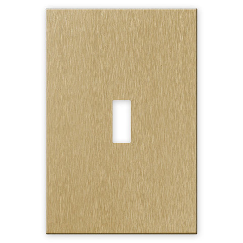 Screwless Oversized Brushed Gold - 1 Toggle Wallplate - Wallplate Warehouse WP1DC-BAGD 811671028350 1 Toggle
