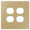 Screwless Oversized Brushed Gold - 2 Duplex Wallplate - Wallplate Warehouse WPS2DC-BAGD 811671021764 2 Duplex