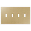 Screwless Oversized Brushed Gold - 4 Toggle Wallplate - Wallplate Warehouse WP4DC-BAGD 811671028152 4 Toggle