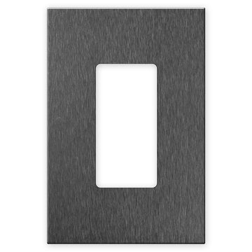 Screwless Oversized Brushed Gray - 1 Rocker Wallplate - Wallplate Warehouse WP1D-BAGR 811671023393 1 Rocker