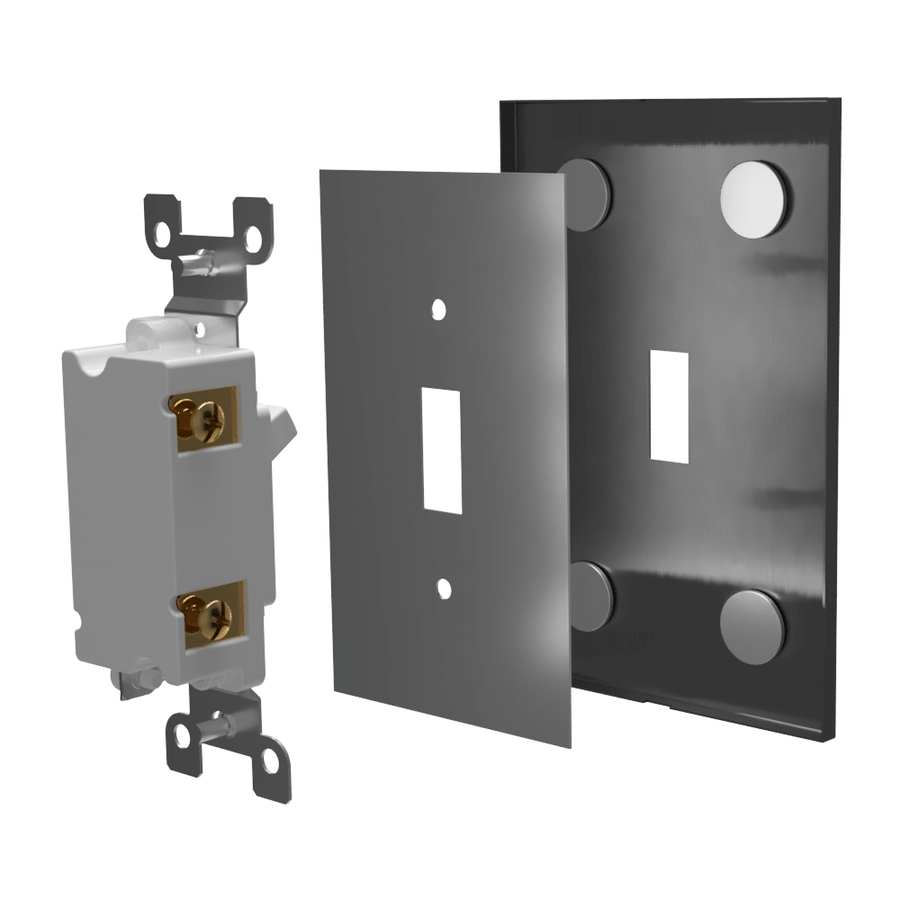 Screwless Oversized Brushed Gray - 1 Toggle Wallplate - Wallplate Warehouse WP1DC-BAGR 811671028913 1 Toggle