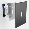 Screwless Oversized Brushed Gray - 2 Rocker Wallplate - Wallplate Warehouse WP2D-BAGR 811671023270 2 Rocker