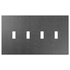 Screwless Oversized Brushed Gray - 4 Toggle Wallplate - Wallplate Warehouse WP4DC-BAGR 811671028879 4 Toggle