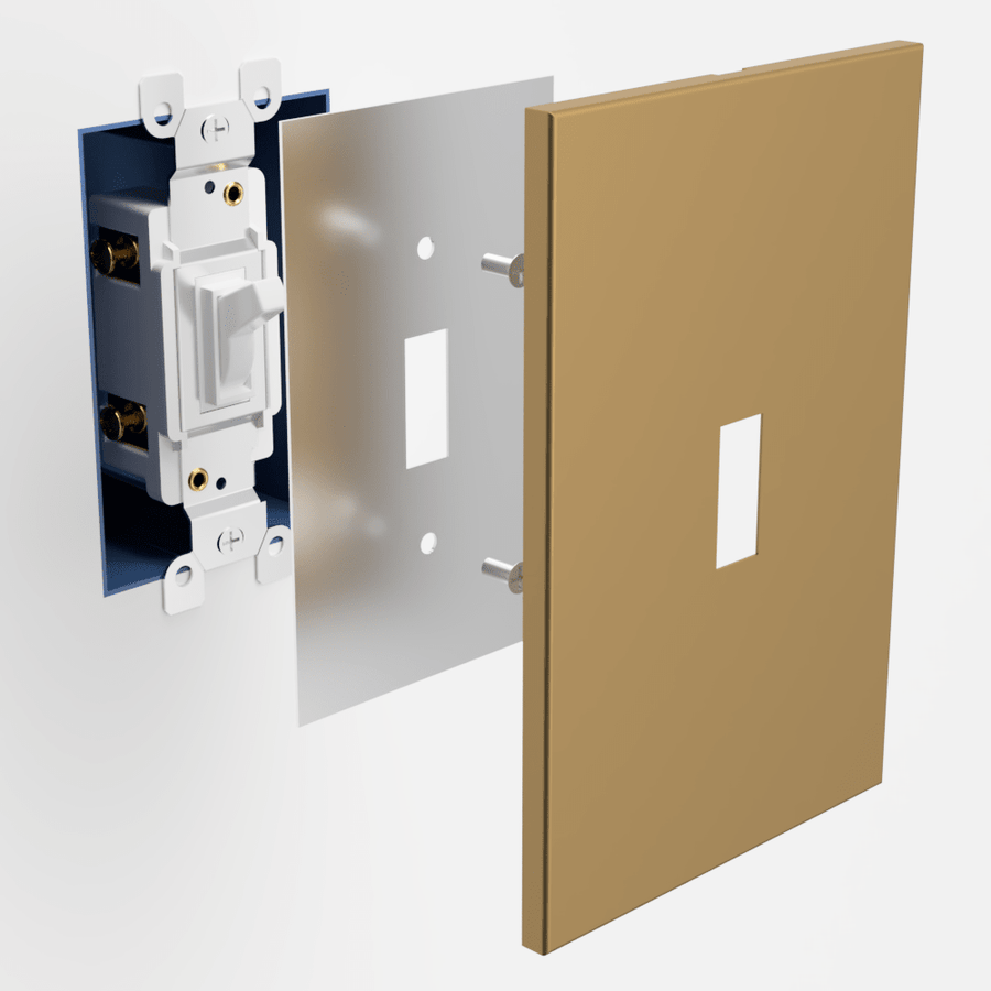 Screwless Oversized Copper - 1 Toggle Wallplate - Wallplate Warehouse WP1DC-C 811671028220 1 Toggle