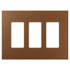 Screwless Oversized Copper - 3 Rocker Wallplate - Wallplate Warehouse WP3D-C 811671029029 3 Rocker