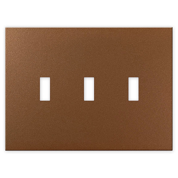 Screwless Oversized Copper - 3 Toggle Wallplate - Wallplate Warehouse WP3DC-C 811671028244 3 Toggle