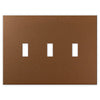 Screwless Oversized Copper - 3 Toggle Wallplate - Wallplate Warehouse WP3DC-C 811671028244 3 Toggle