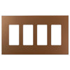 Screwless Oversized Copper - 4 Rocker Wallplate - Wallplate Warehouse WP4D-C 811671028961 4 Rocker