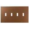 Screwless Oversized Copper - 4 Toggle Wallplate - Wallplate Warehouse WP4DC-C 811671028251 4 Toggle