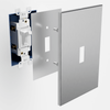 Screwless Oversized Stainless Steel - 1 Duplex Wallplate - Wallplate Warehouse WP1SDC-BSS 811671028411 1 Duplex