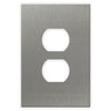 Screwless Oversized Stainless Steel - 1 Duplex Wallplate - Wallplate Warehouse WP1SDC-BSS 811671028411 1 Duplex