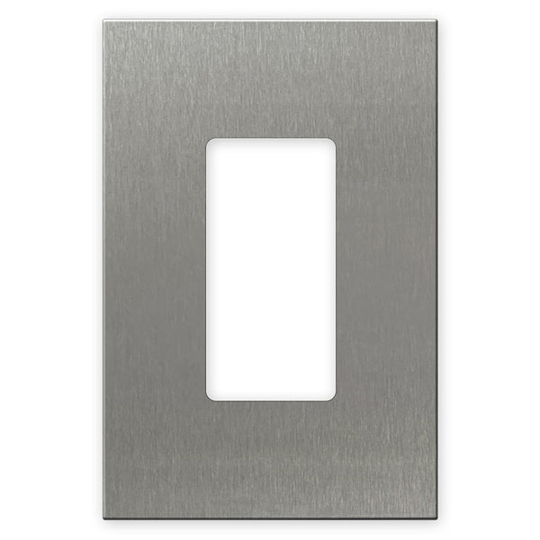 Screwless Oversized Stainless Steel - 1 Rocker Wallplate - Wallplate Warehouse WP1D-BSS 811671021641 1 Rocker