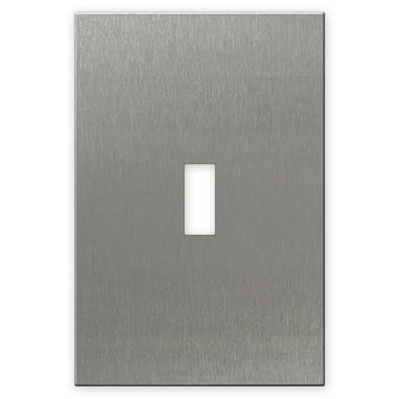 Screwless Oversized Stainless Steel - 1 Toggle Wallplate - Wallplate Warehouse WP1DC-BSS 811671028824 1 Toggle