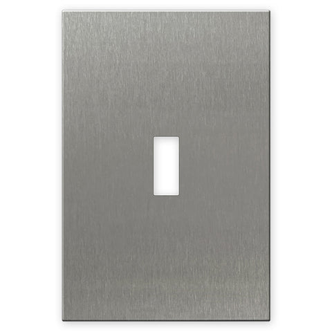 Screwless Oversized Stainless Steel - 1 Toggle Wallplate - Wallplate Warehouse WP1DC-BSS 811671028824 1 Toggle