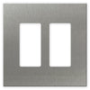 Screwless Oversized Stainless Steel - 2 Rocker Wallplate - Wallplate Warehouse WP2D-BSS 811671022044 2 Rocker