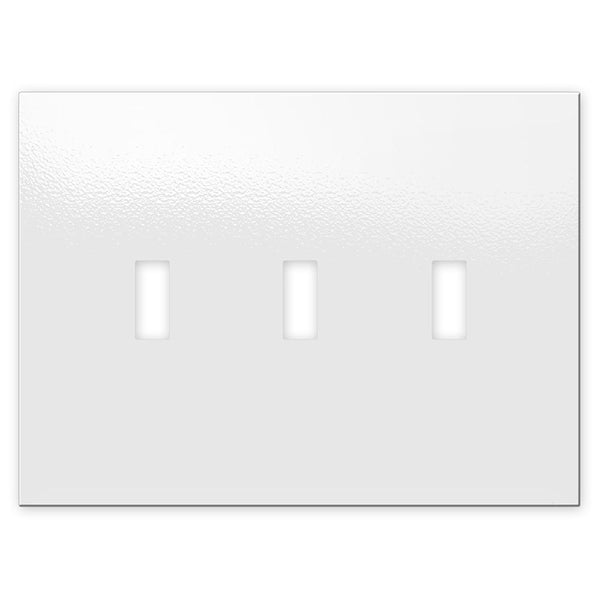 Screwless Oversized White - 3 Toggle Wallplate - Wallplate Warehouse WP3DC-AWH 811671028947 3 Toggle