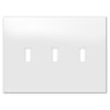Screwless Oversized White - 3 Toggle Wallplate - Wallplate Warehouse WP3DC-AWH 811671028947 3 Toggle