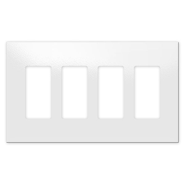 Screwless Oversized White - 4 Rocker Wallplate - Wallplate Warehouse WP4D-AWH 816710234509 4 Rocker