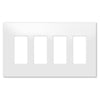 Screwless Oversized White - 4 Rocker Wallplate - Wallplate Warehouse WP4D-AWH 816710234509 4 Rocker