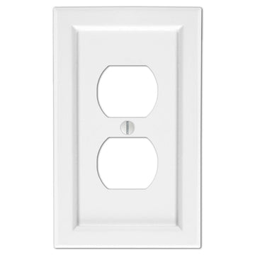 Shaker White Composite - 1 Duplex Wallplate - Wallplate Warehouse 210DW 070686016336 1 Duplex