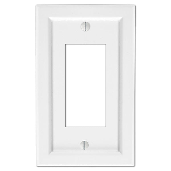 Shaker White Composite - 1 Rocker Wallplate - Wallplate Warehouse 210RW 070686016367 1 Rocker