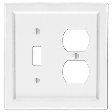 Shaker White Composite - 1 Toggle / 1 Duplex Wallplate - Wallplate Warehouse 210TDW 070686016350 1 Toggle / 1 Duplex