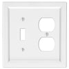 Shaker White Composite - 1 Toggle / 1 Duplex Wallplate - Wallplate Warehouse 210TDW 070686016350 1 Toggle / 1 Duplex