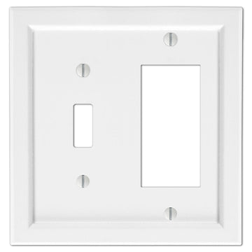 Shaker White Composite - 1 Toggle / 1 Rocker Wallplate - Wallplate Warehouse 210TRW 070686016404 1 Toggle / 1 Rocker
