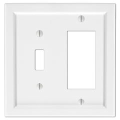 Shaker White Composite - 1 Toggle / 1 Rocker Wallplate