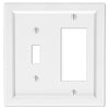 Shaker White Composite - 1 Toggle / 1 Rocker Wallplate - Wallplate Warehouse 210TRW 070686016404 1 Toggle / 1 Rocker