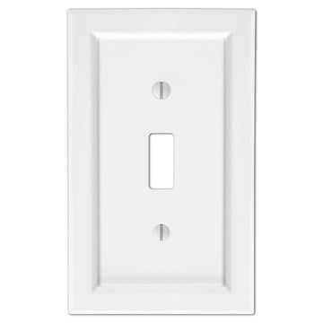 Shaker White Composite - 1 Toggle Wallplate - Wallplate Warehouse 210TW 070686016299 1 Toggle