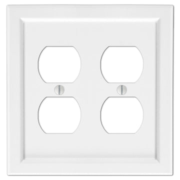 Shaker White Composite - 2 Duplex Wallplate - Wallplate Warehouse 210DDW 070686016343 2 Duplex