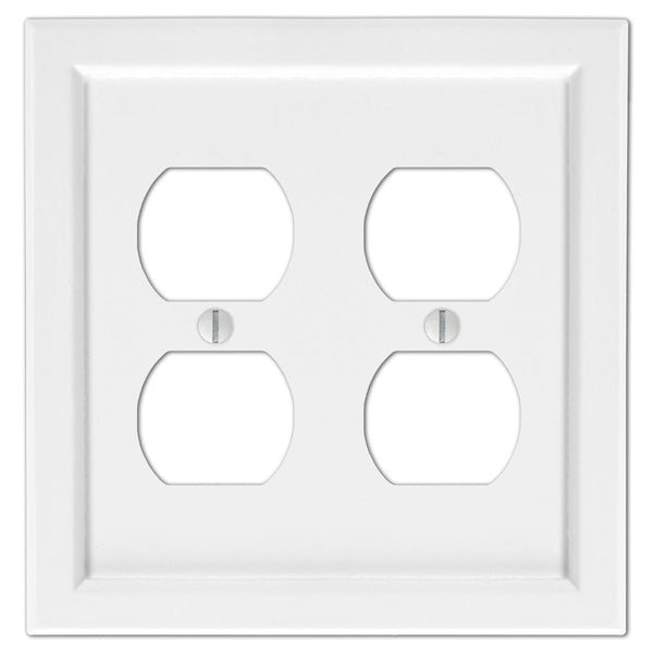 Shaker White Composite - 2 Duplex Wallplate - Wallplate Warehouse 210DDW 070686016343 2 Duplex