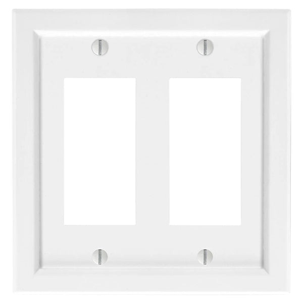 Shaker White Composite - 2 Rocker Wallplate - Wallplate Warehouse 210RRW 070686016305 2 Rocker