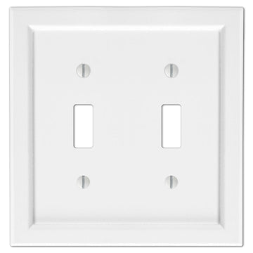 Shaker White Composite - 2 Toggle Wallplate - Wallplate Warehouse 210TTW 070686016305 2 Toggle