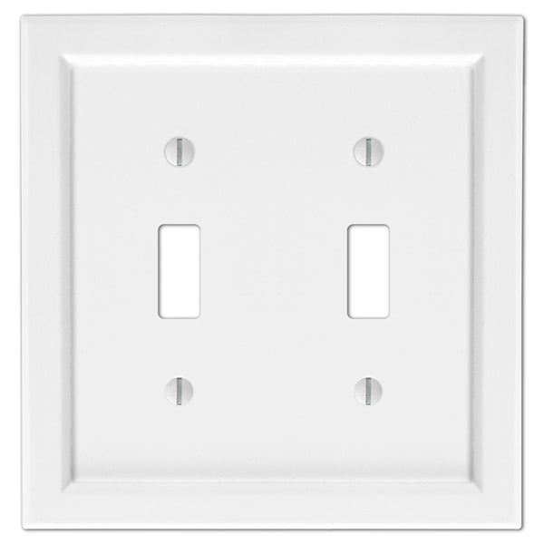 Shaker White Composite - 2 Toggle Wallplate - Wallplate Warehouse 210TTW 070686016305 2 Toggle
