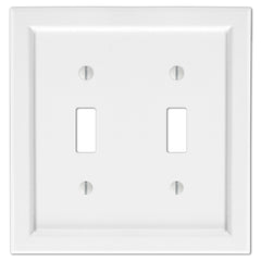 Shaker White Composite - 2 Toggle Wallplate