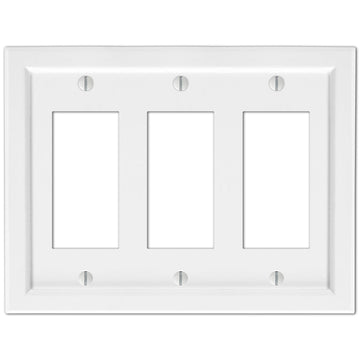 Shaker White Composite - 3 Rocker Wallplate - Wallplate Warehouse 210RRRW 070686016381 3 Rocker