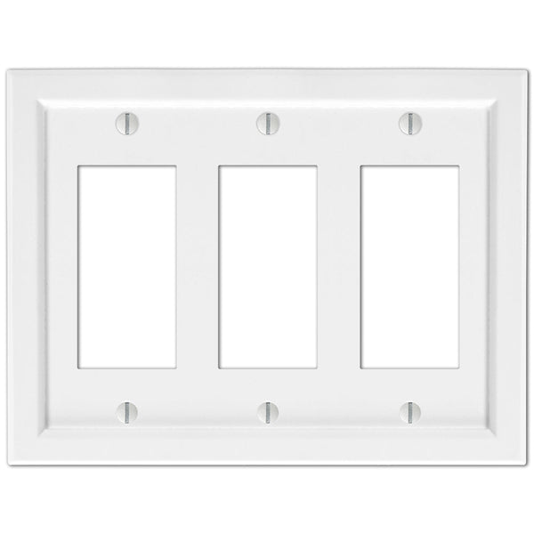 Shaker White Composite - 3 Rocker Wallplate - Wallplate Warehouse 210RRRW 070686016381 3 Rocker