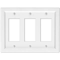 Shaker White Composite - 3 Rocker Wallplate