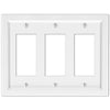 Shaker White Composite - 3 Rocker Wallplate - Wallplate Warehouse 210RRRW 070686016381 3 Rocker