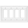 Shaker White Composite - 4 Rocker Wallplate - Wallplate Warehouse 210R4W 070686016398 4 Rocker